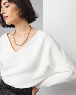 V-Neck Chenille Pullover click to view larger image.