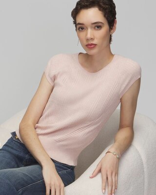 Cashmere Blend Short Sleeve Sweater