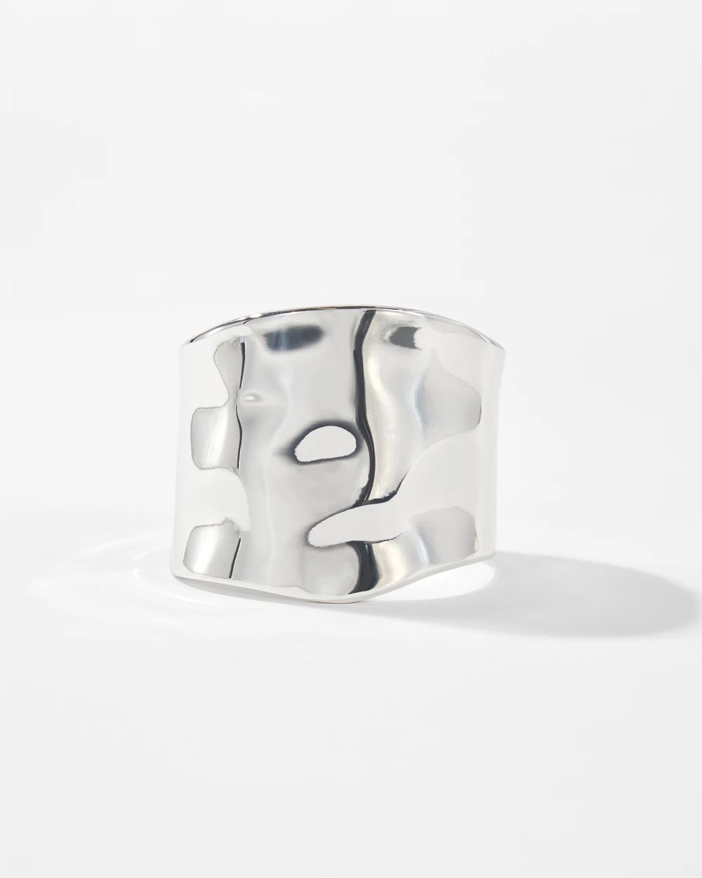 Silver Hammered Cuff Bracelet