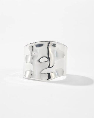 Silver Hammered Cuff Bracelet