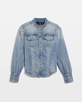 Snap Front Denim Shirt click to view larger image.