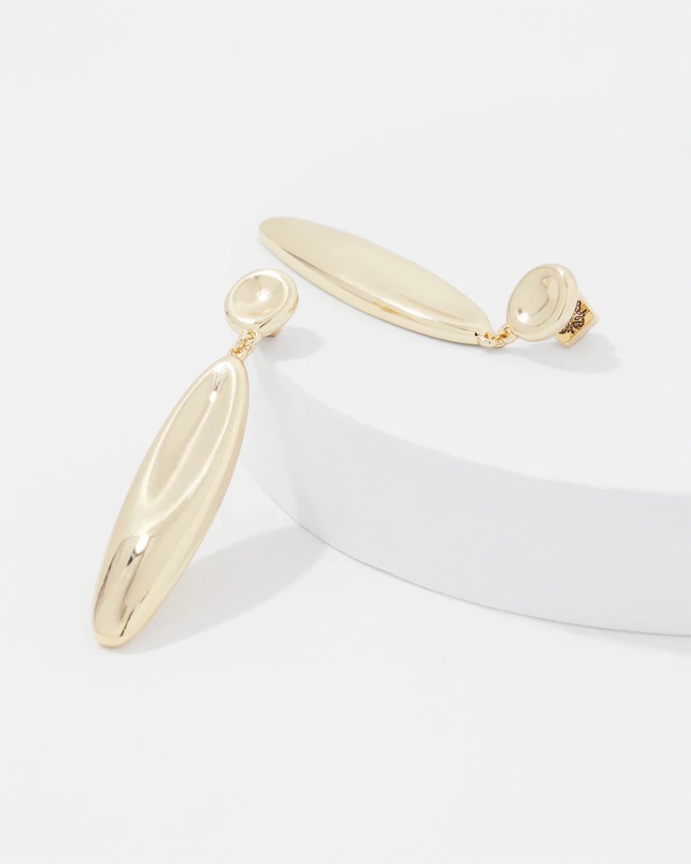 Gold Sculptural Statement Drop Earrings