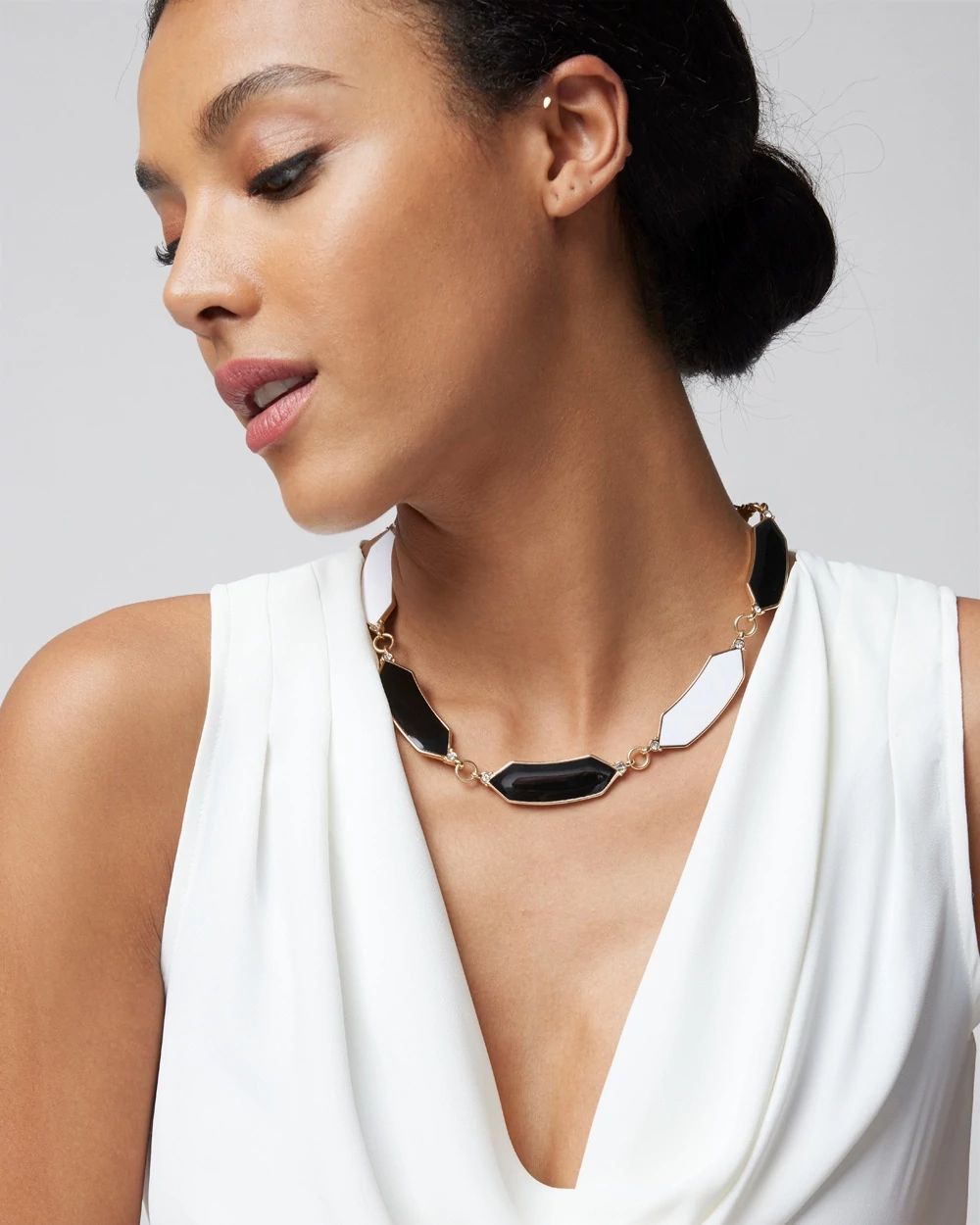 Black + White Collar Necklace