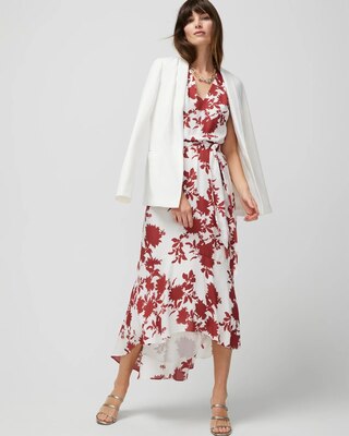 Floral Print High-Low Midi Dress