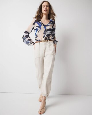 Petite High-Rise Pret Relaxed Utility Ankle Pant