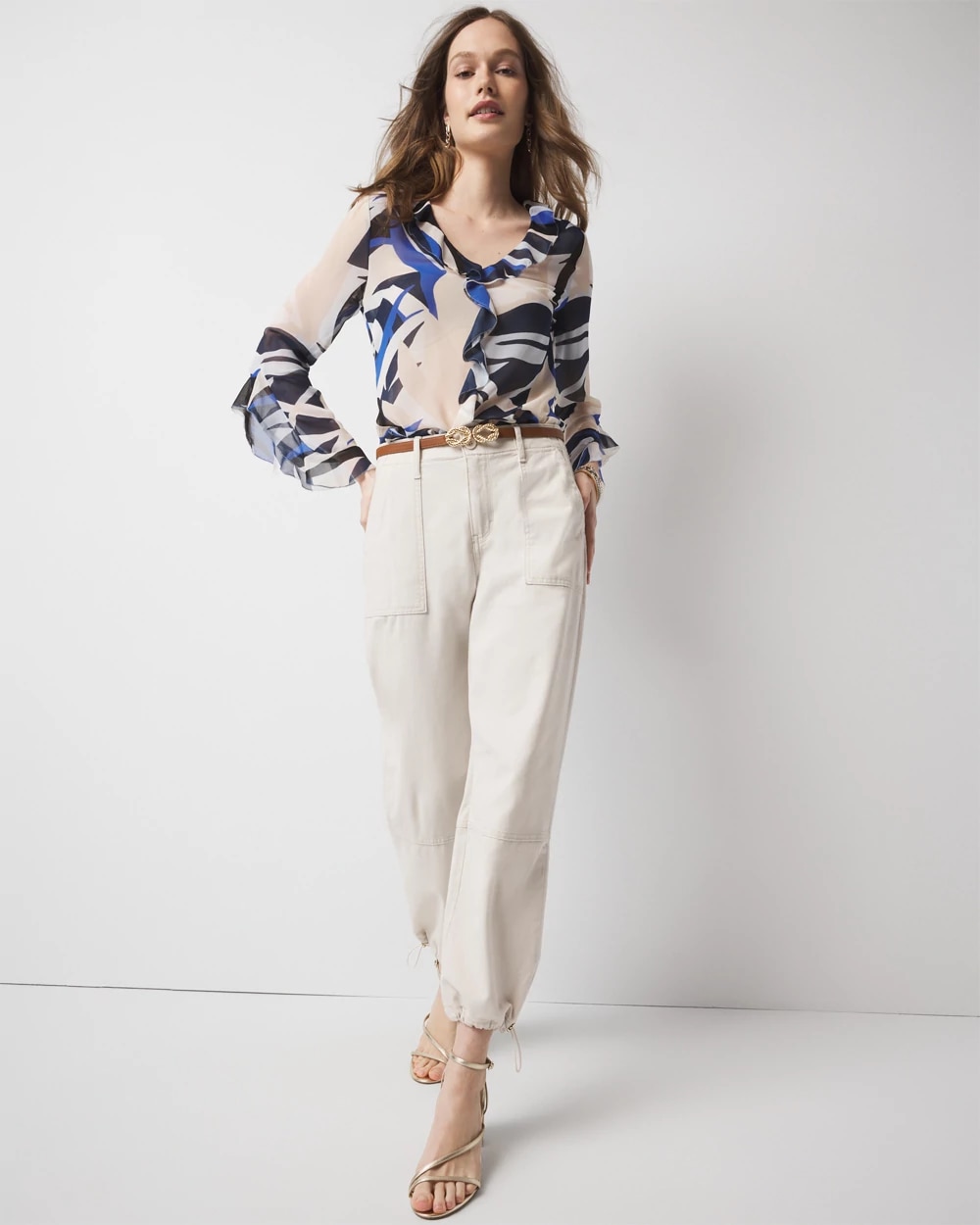 Petite High-Rise Pret Relaxed Utility Ankle Pant