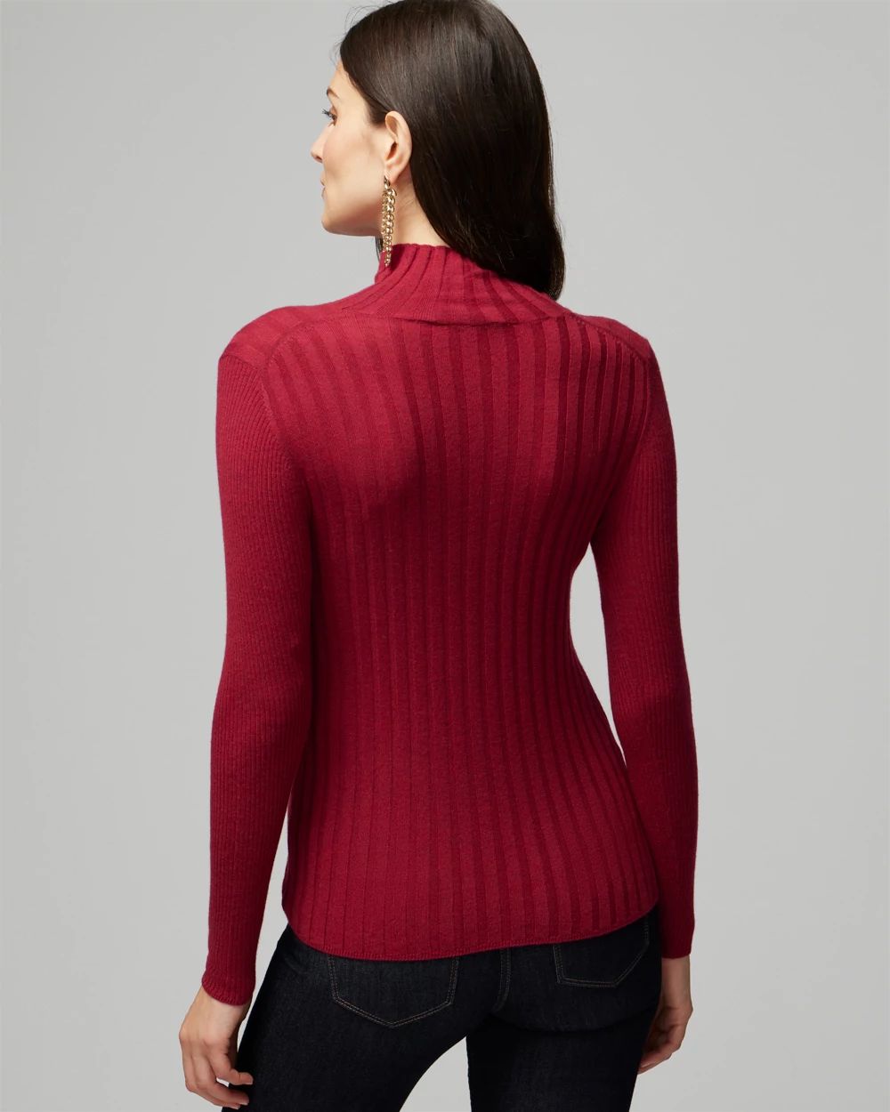 Long Sleeve Cashmere Blend Mockneck