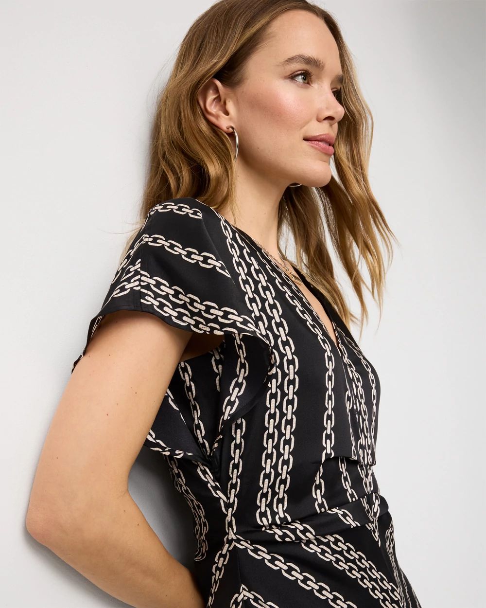 Ruched Twill Midi Dress click to view larger image.