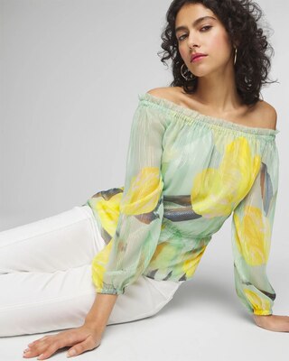 Long Sleeve Off-The-Shoulder Blouse