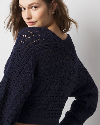 Chunky Knit Dolman Pullover Sweater click to view larger image.