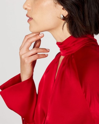 Twist Front Satin Blouse click to view larger image.