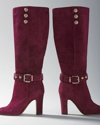 Suede Military High-Heel Boot
