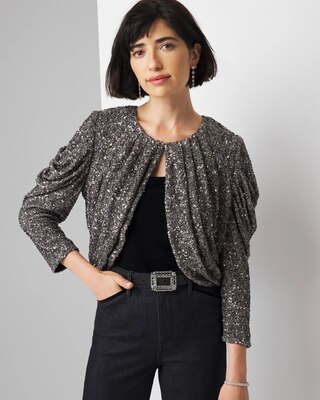 Sequin Drape Bolero