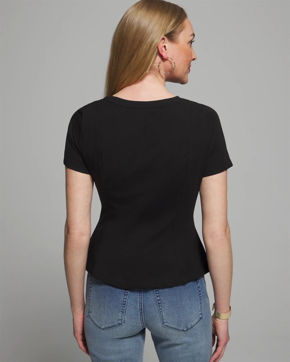 Outlet WHBM Short Sleeve Peplum Tee