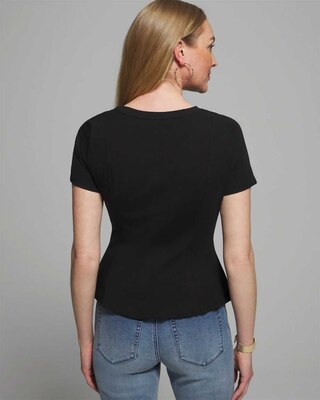 Outlet WHBM Short Sleeve Peplum Tee click to view larger image.