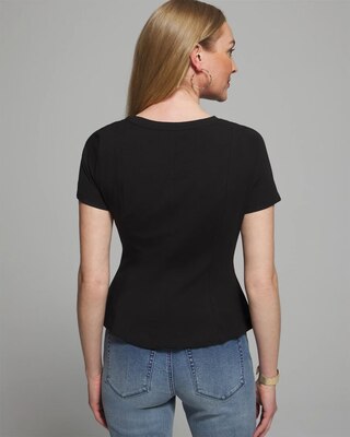Outlet WHBM Short Sleeve Peplum Tee