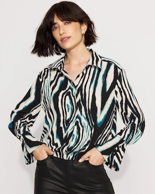 Long-Sleeve Flare Cuff Shirt
