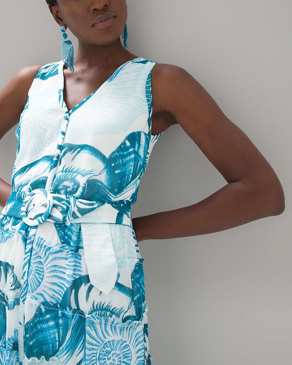 Sleeveless Midi Shirtdress