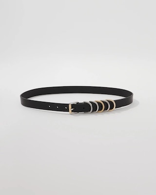 Textured Mixed Metal Skinny Belt