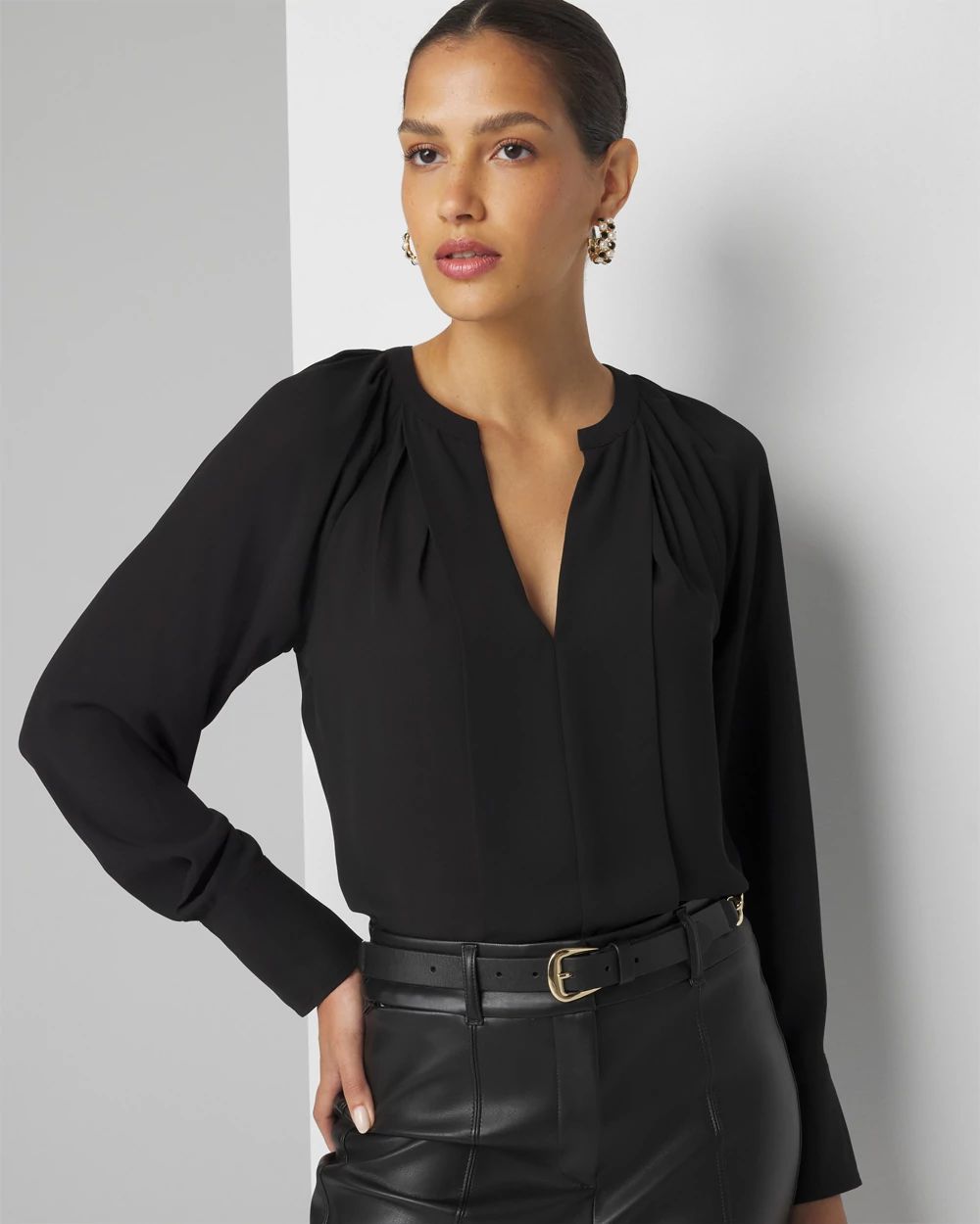 Pleated Front Blouse