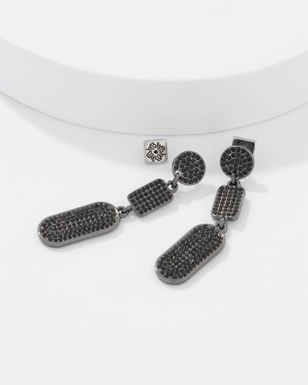 Hematite + Pavé Earrings click to view larger image.