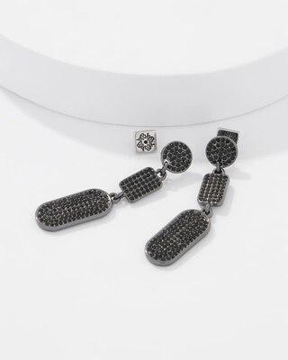 Hematite + Pavé Earrings click to view larger image.