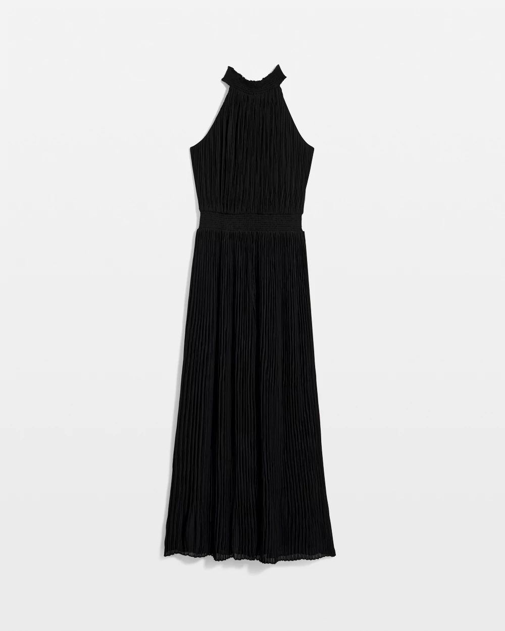 Pleated Halter Maxi Dress