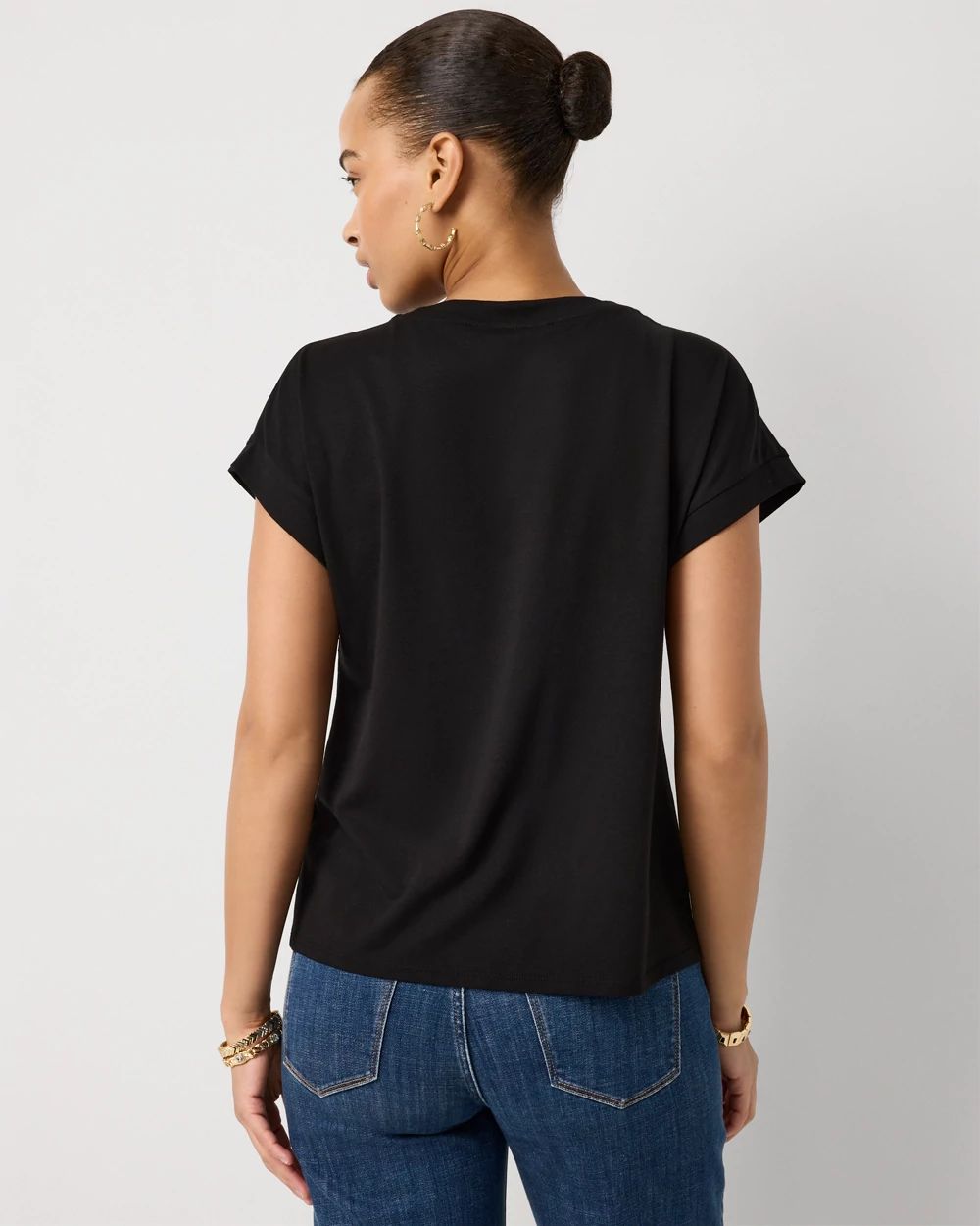 Lace Applique Crewneck Tee