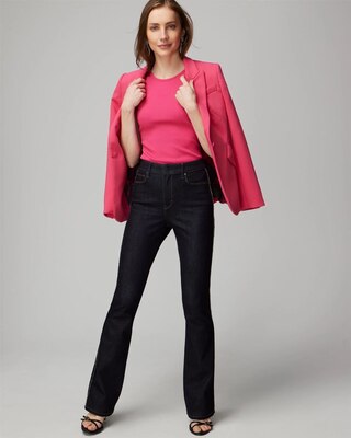 Petite High Rise Sculpt Embellished Flare Jeans