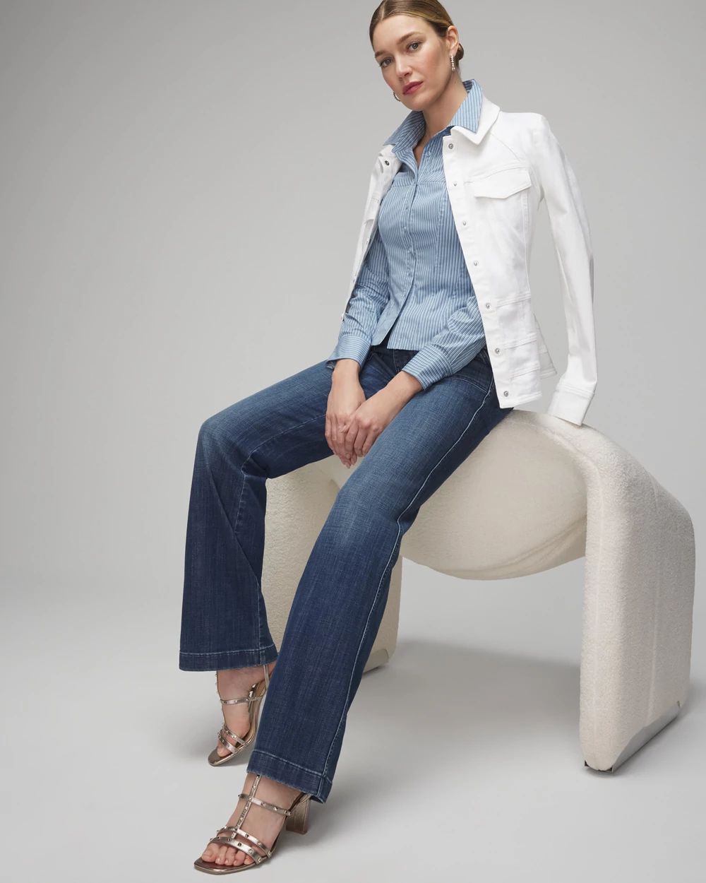 Long Sleeve Corset Poplin Shirt