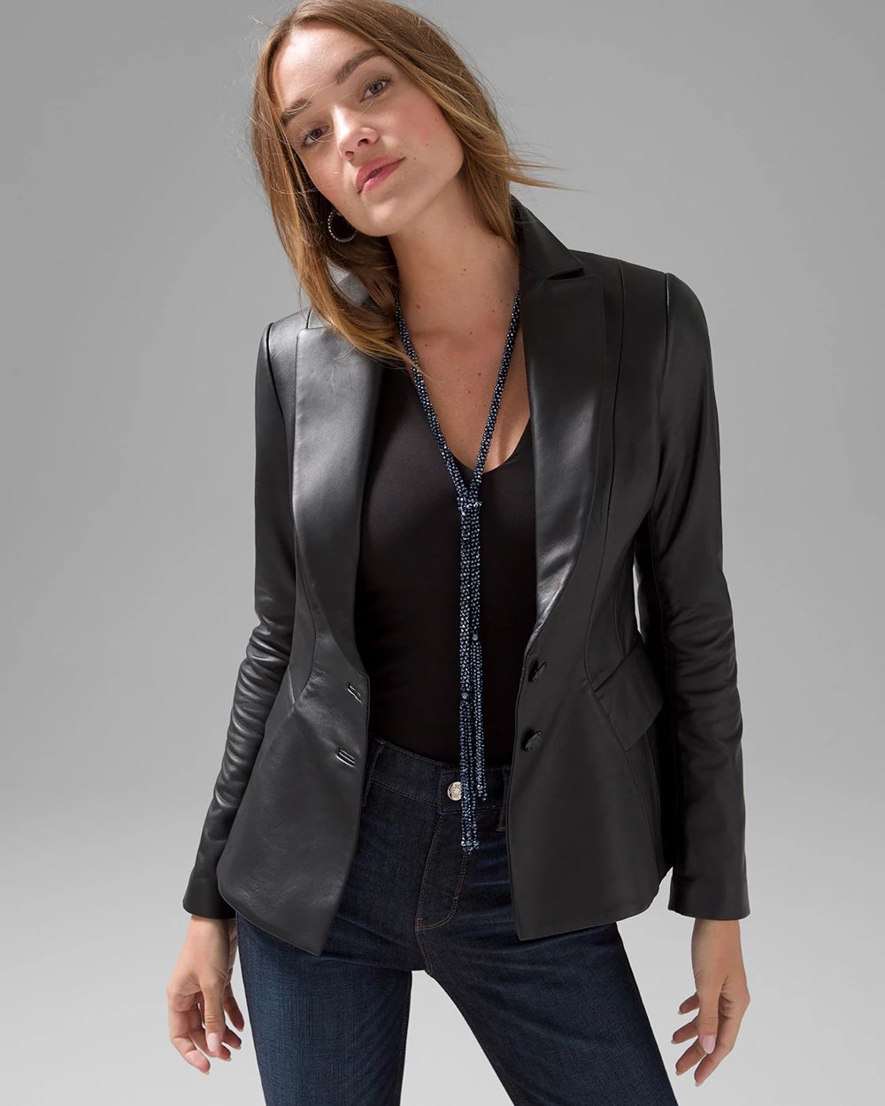WHBM® Leather Signature Blazer