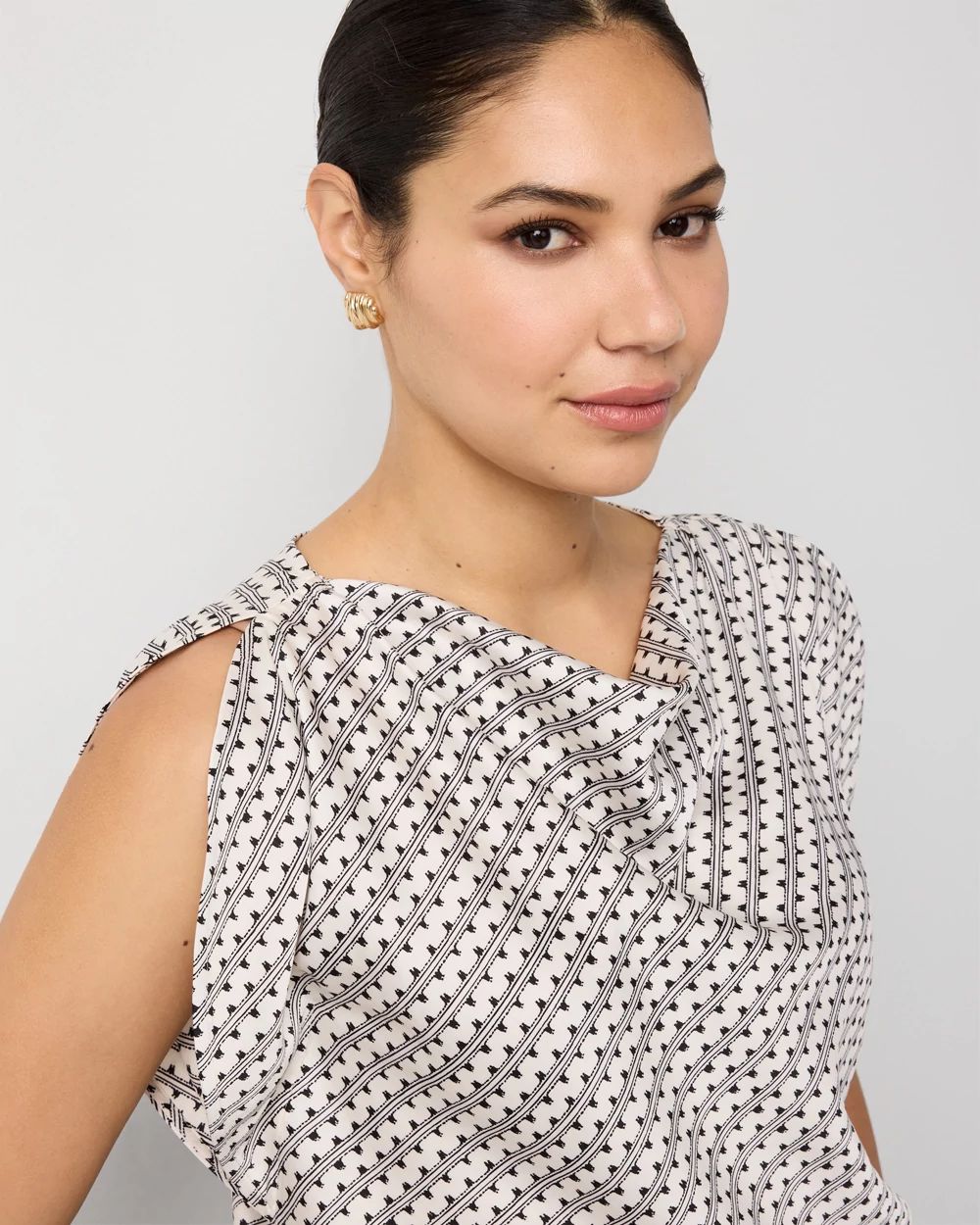 Satin Petal Sleeve Blouse