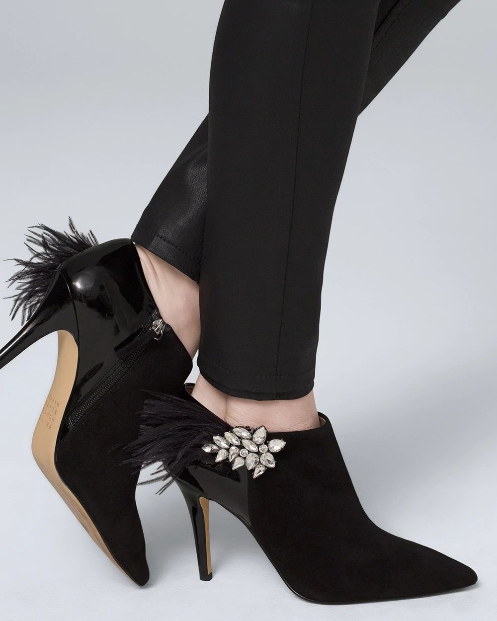 Bejeweled Feather Shoe Clips