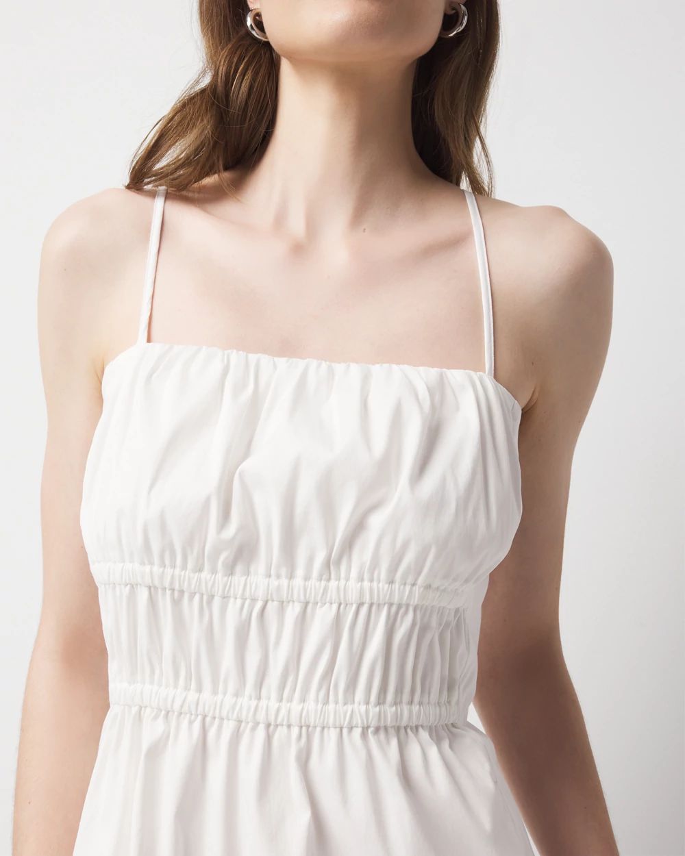 Poplin Tie Back Midi Dress