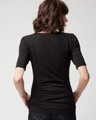 Shirred V-Neck Tee