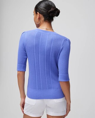 Cashmere-Blend Elbow-Sleeve Sweater