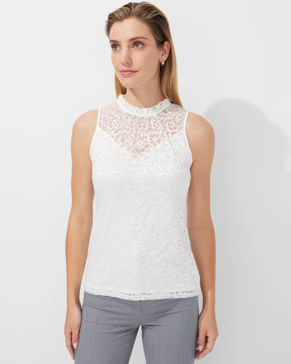 Outlet WHBM Sleeveless Lace Shell