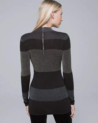 Metallic-Colorblock Sweater Tunic
