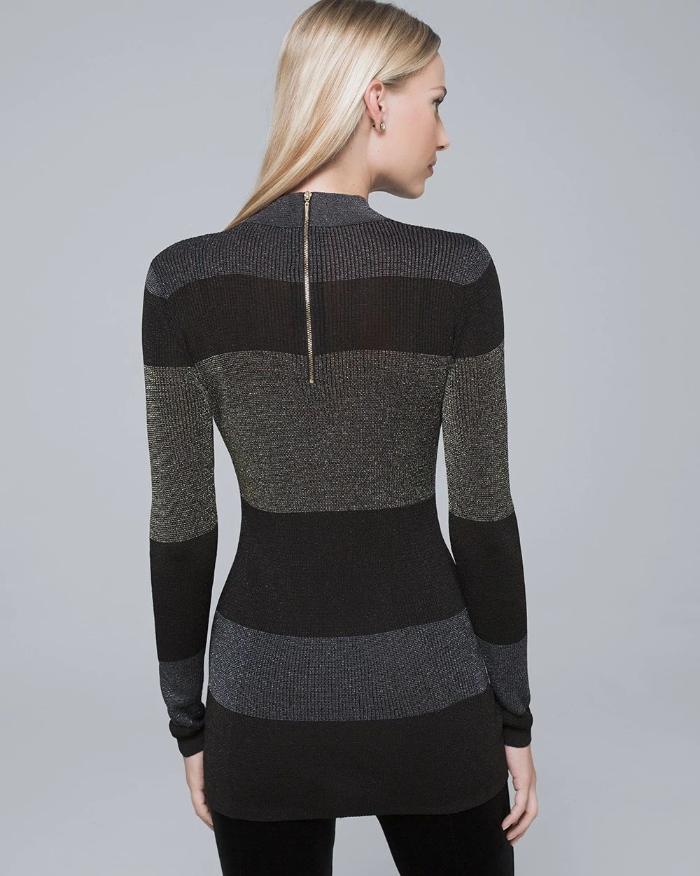 Metallic-Colorblock Sweater Tunic click to view larger image.