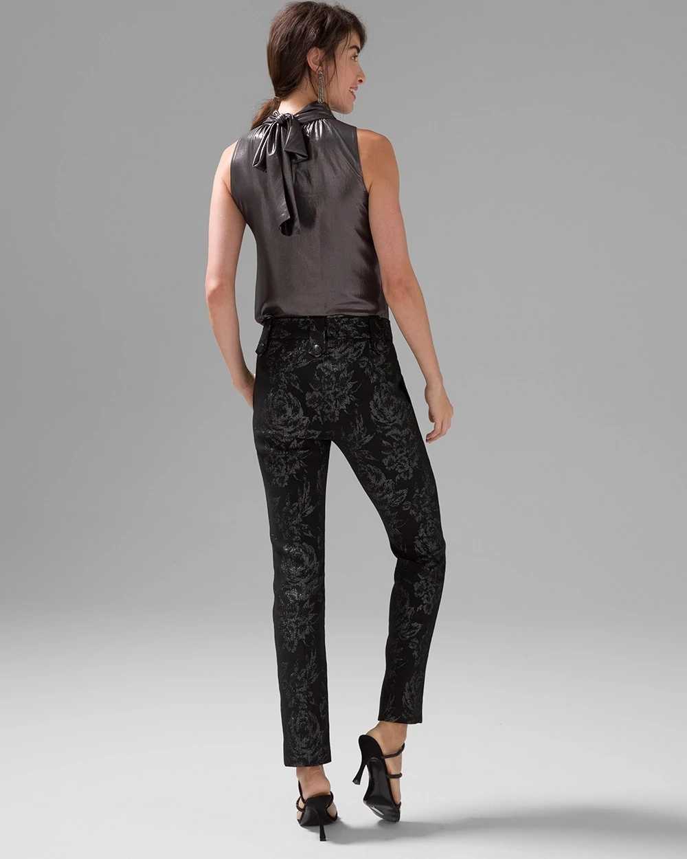 Petite WHBM® Jolie Button Straight Luxe Stretch Pant click to view larger image.
