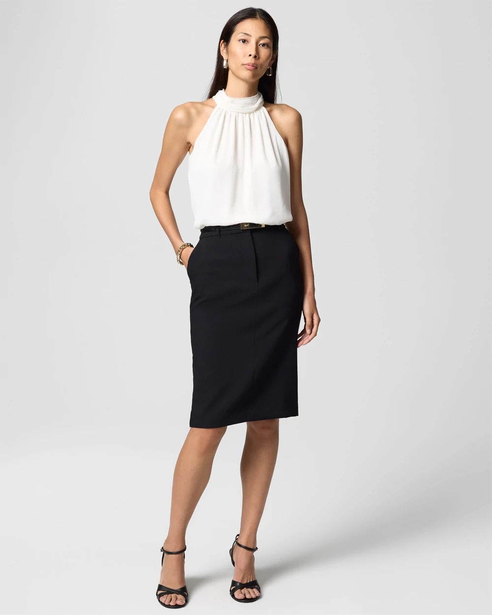 Petite Luxe Stretch Trouser Skirt