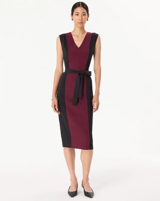 Colorblock V-neck Sheath Dress