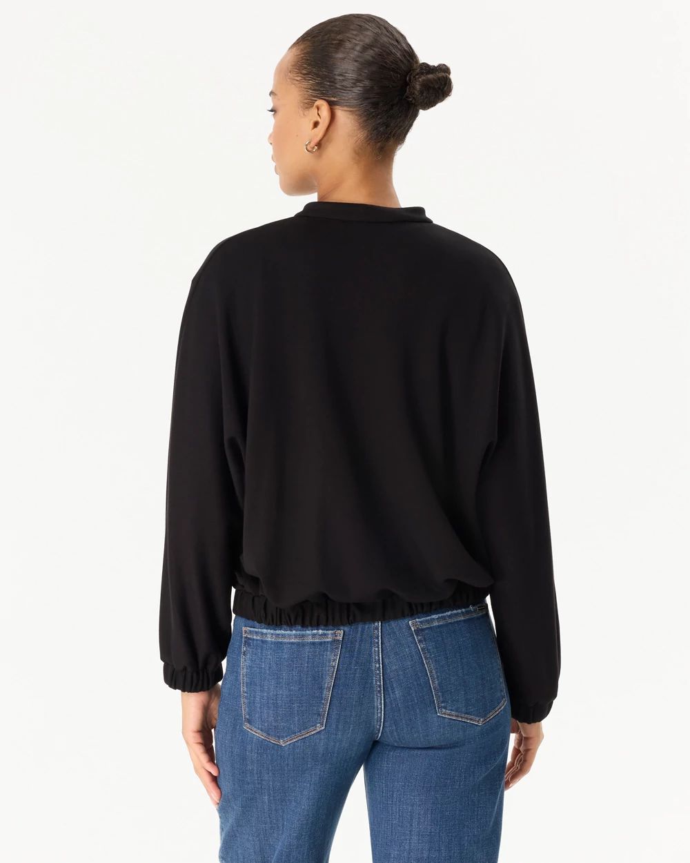 Dolman Sleeve Zip-Up Jacket