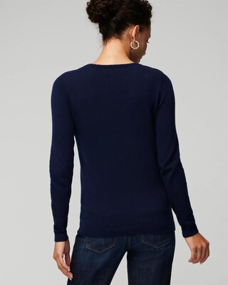 Cashmere Blend Cutout Crewneck Sweater click to view larger image.