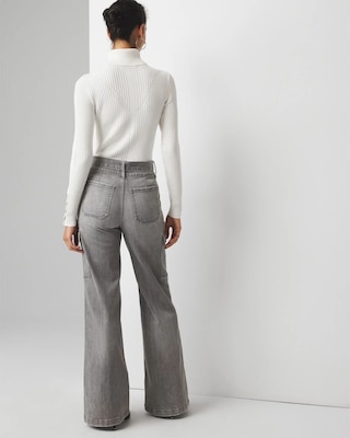 Extra High-Rise Utility Cargo Wide Leg Jeans click to view larger image.