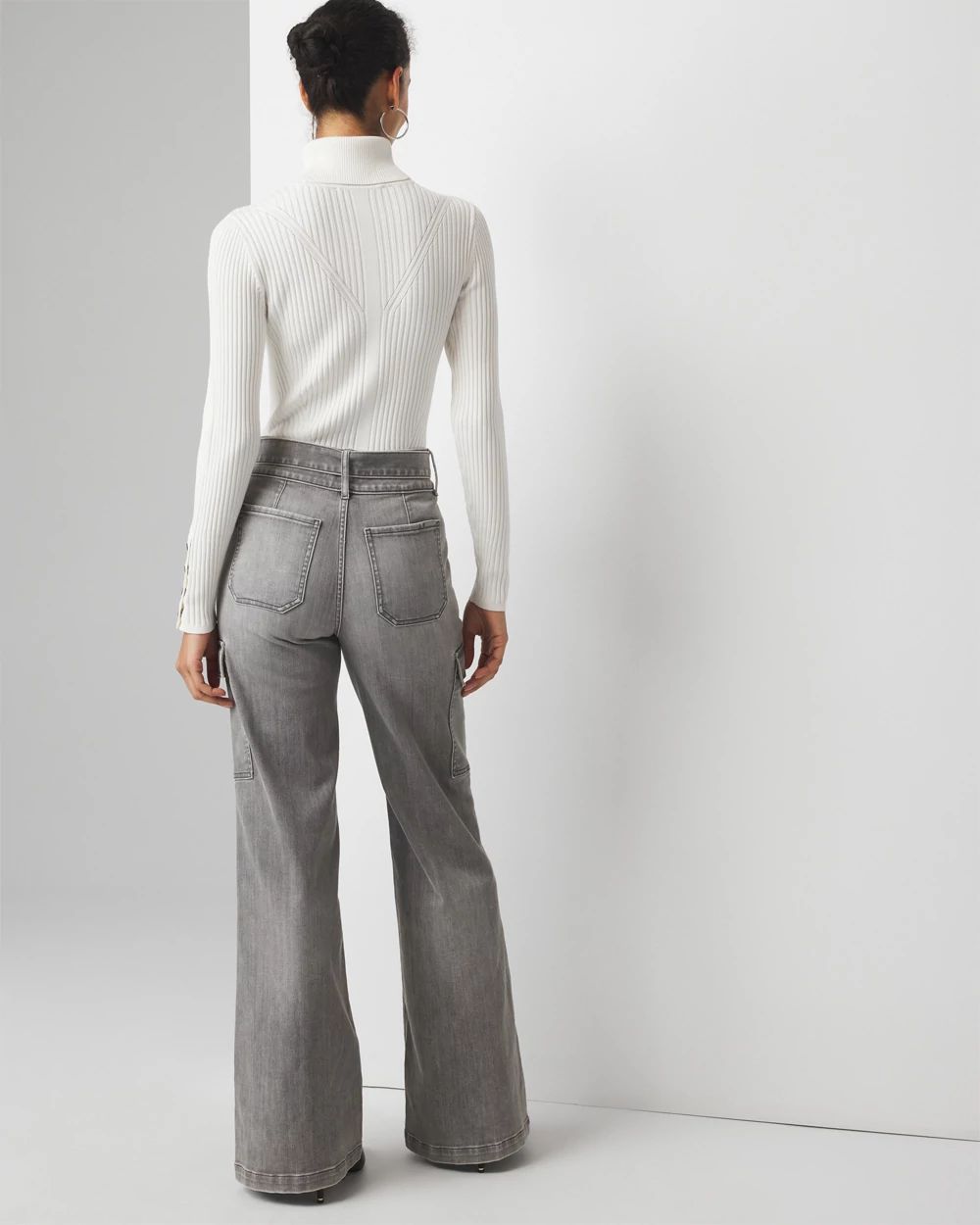 Extra High-Rise Utility Cargo Wide Leg Jeans