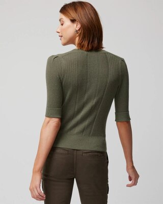 Cashmere-Blend Elbow-Sleeve Sweater