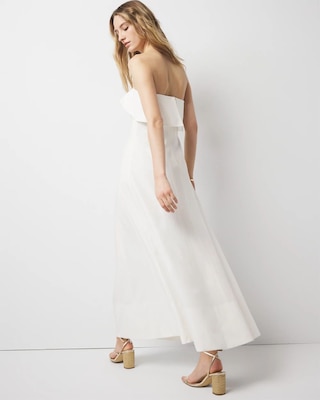 Linen-Blend Strapless Maxi Dress click to view larger image.