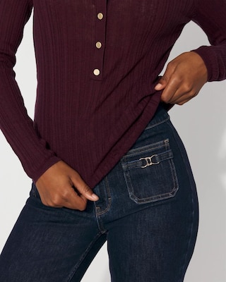 Ribbed Henley Sweater click to view larger image.