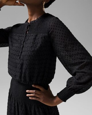 Smocked Blouson Dress